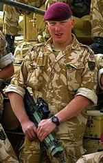 Den britiske underkorporal Matty Hull blev dræbt af amerikanske kugler i Irak 28. marts 2003. 