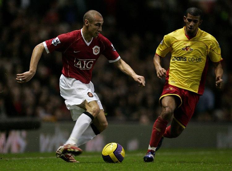 Henrik Larsson er allerede en succes i Manchester United. Her i en kamp mod Watford. 
