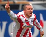 Leon Andreasen jubler efter 1-0-målet mod Cottbus i lørdags. 