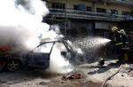 En markedsplads i Kirkuk blev omdannet til et flammehav efter to bilbomber eksploderede. 