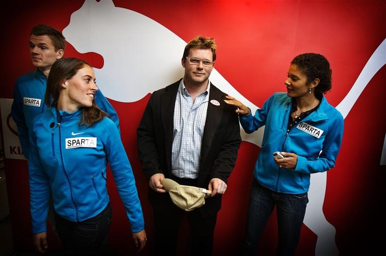 Årets mandlige atletiknavn Joachim B. Olsen i selskab med Anita Tørring og Rikke R. Albertsen. 