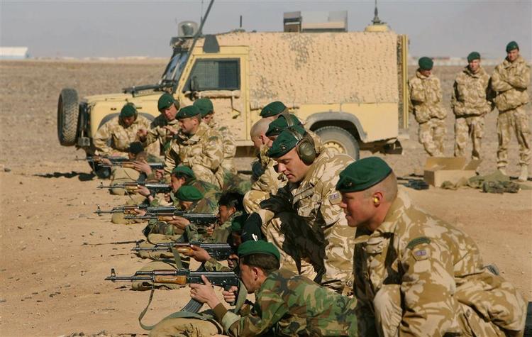 Britiske soldater under en nylig øvelse i det sydlige Afghanistan 