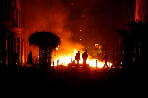 Blågårdsgade i flammer. 