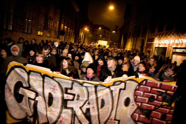 En demonstration på Gammel Torv satte kursen mod Nørrebro. 