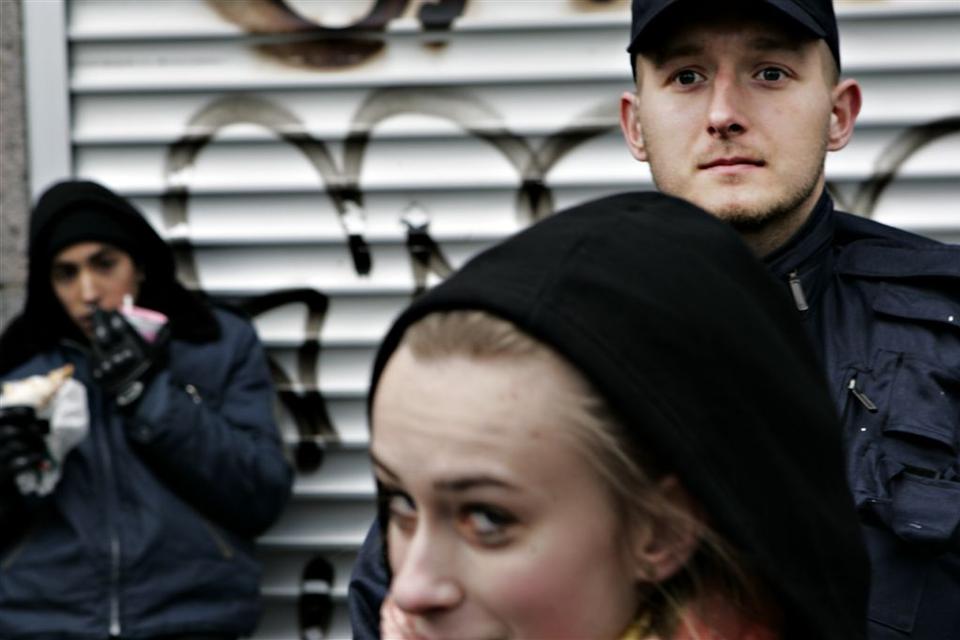 Nedrivning af ungdomshuset. Nørrebrosrunddel.