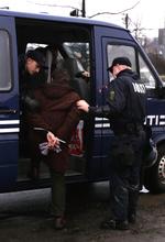 En enkelt blev anholdt under demonstrationen ved Vestre Fængsel i dag. 