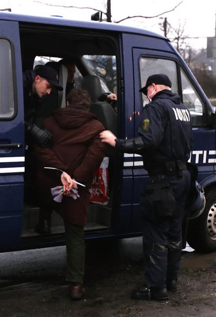 En enkelt blev anholdt under demonstrationen ved Vestre Fængsel i dag. 