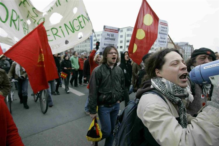 Foto fra demonstration på Christianshavn lørdag eftermiddag. 