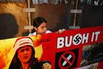 Mexicanske aktitivister på gaden i forbindelse med den amerikanske præsidents besøg 