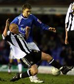 Arsenal-ejede Nicklas Bendtner er formentlig tabt for Birmingham efter denne sæson. 