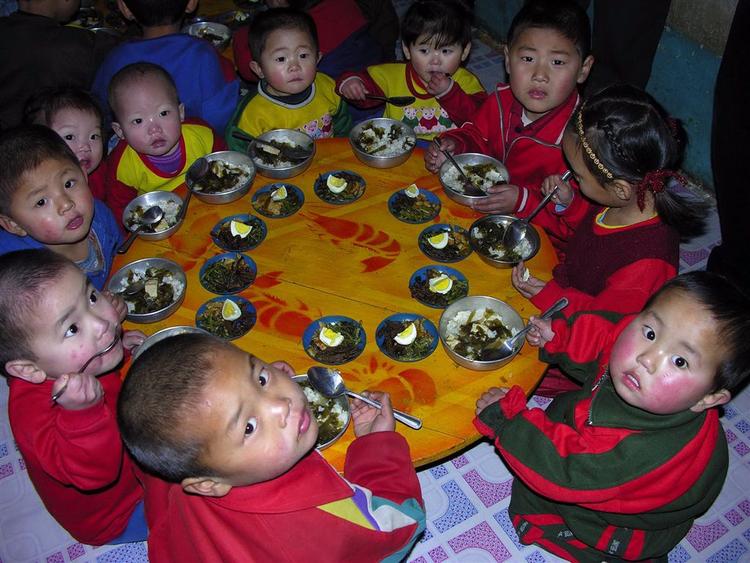 FNs verdensfødevareprogram advarer om snarlige mangelsituationer i Nordkorea, hvor dette blev taget i 2005 