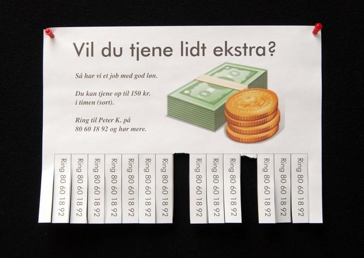 Ring til Peter K. på 80 60 18 92, hvis du vil tjene 150 kr. sort. 