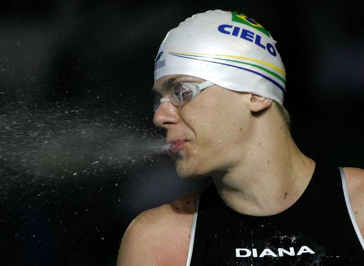 Brasilianeren Cesar Cielo Filho kom i modsætning til Jakob Andkjær videre fra det indledende heat i 50 meter fri. 