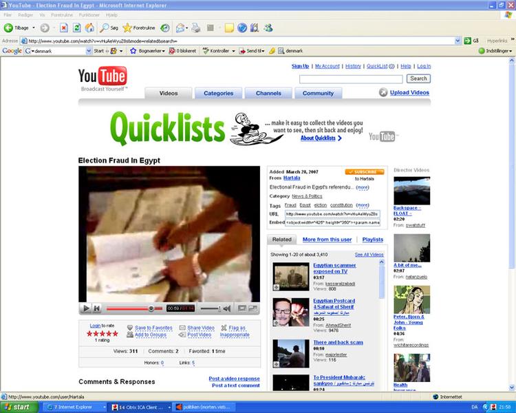 Optagelserne har blandt andet fundet vej til Youtube. 
