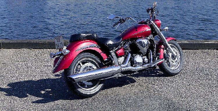 Yamaha ruller det tunge materiel frem  med  modellen XVS 1300A Midnight Star. Foto: Lars Skaaning 