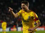 Steven Gerrard bragte Liverpool foran. 