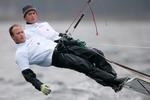 Søren (forrest) og Peter Hansen sluttede stævnet som de startede ved at vinde dagens sejlads, men det rakte 'kun' til en andenplads ved World Cup-stævnet på Mallorca. Danskerne vandt således halvdelen af ugens ti sejladser i 49'er-klassen. 