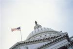 The Capitol Dome with U.S. Flag. Washington D.C.