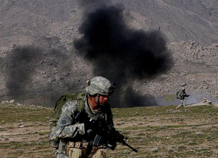 Afghanske soldater på øvelse i Afghanistan. 