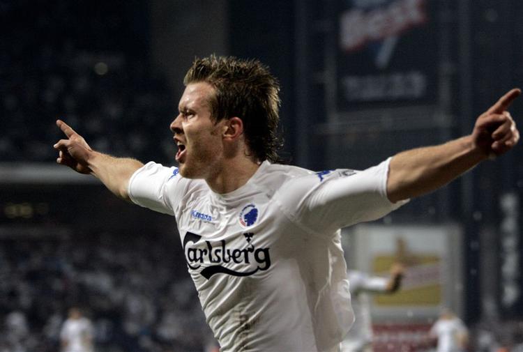 FCK's Fredrik Berglund scorede FCK's første mål i dramaet om en semifinaleplads i Landspokalen. 