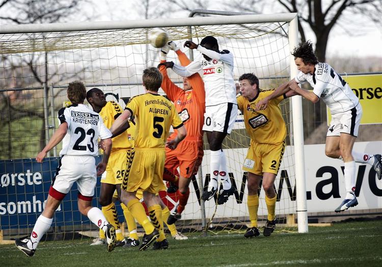AC Horsens målmand, Søren Jochumsen,i 2-2 kampen mellem AC Horsens og FC Midtjylland på Forum Horsens Stadion. 