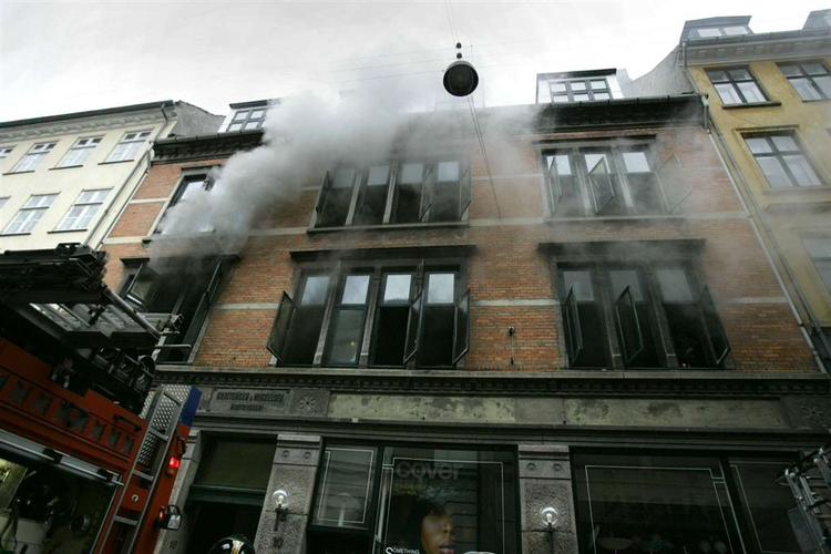 Billede fra branden i Løvstræde. 