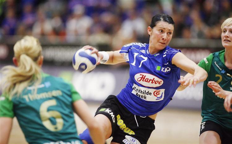 Slagelses Bojana Popovic i et gennembrud i første halvleg af den første DM-finale. 