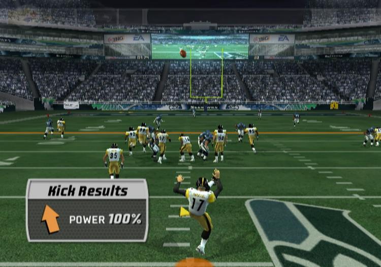Kast selv bolden med Wii-remoten i 'NFL 07' - medrivende amerikansk fodbold, hvor selv novicer kan være med. Morten Andersen-fans kan desværre ikke benytte Wii-bevægelsessensorerne til at sparke field goals; her skal der stadig trykkes på de gamle knapper. 