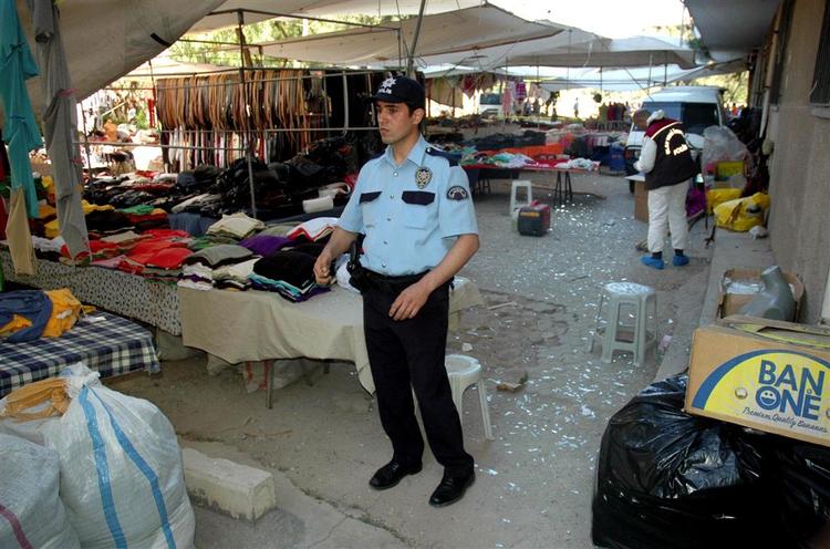 Gerningsstedet for bombeattentatet i Izmir. 