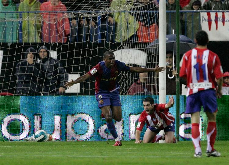Samuel Eto'o fejrer sin scoring mod Atletico. 