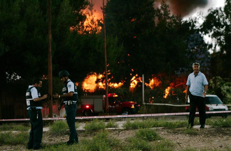 En israelsk restaurant nær Gaza ramt af raketter. 