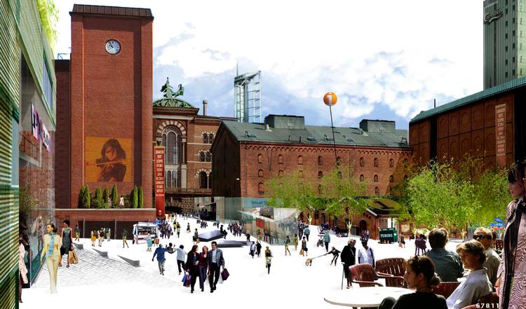 En af tegnestuen Entasis' illustrationer af den nye bydel. 