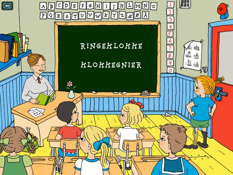 Nogle af de 22 småspil i 'Astrid Lindgrens eventyrlige verden' har mere pædagogisk sigte - eksempelvis som her, hvor man skal stave til "ringeklokke" med Pippi. Samtidig med at børnene staver sig frem til ordet på tastaturet eller klikker på bogstaverne øverst på skærmen, skriver Pippi et vrøvleanagram med bogstaverne underneden. 
