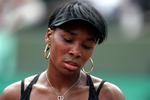 En skuffet Venus Williams efter nederlaget. 