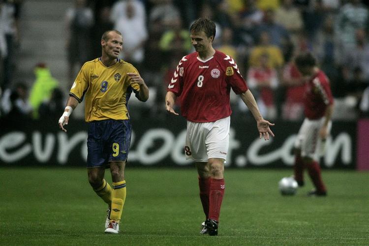 Fredrik Ljungberg og Jesper Grønkjær har spillet mod hinanden både under EM og i den engelske Premier League, når der var Londonopgør mellem Arsenal og Chelsea. 