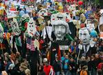 Demonstrationen i Rostock. Arrangørerne har forventet op imod 100.000 mennesker på gaden. 