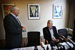 DBU svarede på pressens spørgsmål efter et møde med Parkens ledelse. DBUs generalsekretær Jim Stjerne Hansen, Informationschef Lars Berent og FCK´s og Parkens direktør Jørgen Glistrup og Flemming Østergaard var tilstede. 