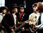 Bob Dylan, Tom Petty, Roy Orbison, George Harrison og Jeff Lynne - tilsammen det musikalske frikvarter The Traveling Wilburys. 