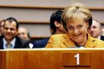 »Det var bemærkelsesværdigt at se en kvinde få styr på machomanden Blair og de polske tvillinger«, siger Daniel Cohn-Bendit, leder af Den Grønne Gruppe om Angela Merkel. 