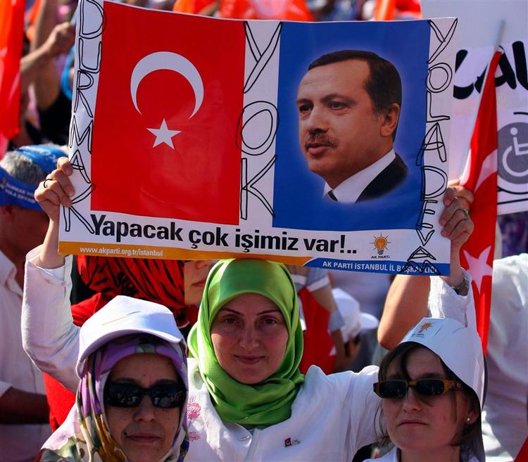 Tilhængere af Erdogan. 