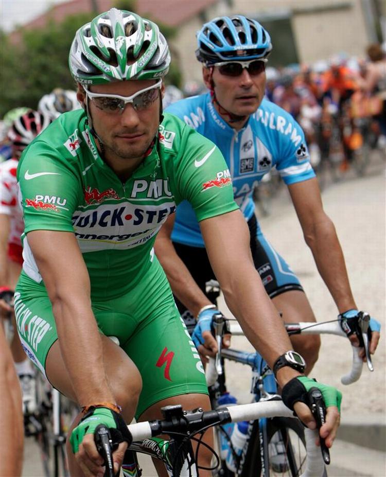 Tom Boonen (til venstre) og Erik Zabel er blandt favoritterne til at vinde dagens etape. 