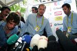 Tour de France-løbs- direktør Christian Prudhomme står bag Michael Rasmussen i Touren, selv om han er udelukket fra VM og OL. Foto: Alessandro Trovati