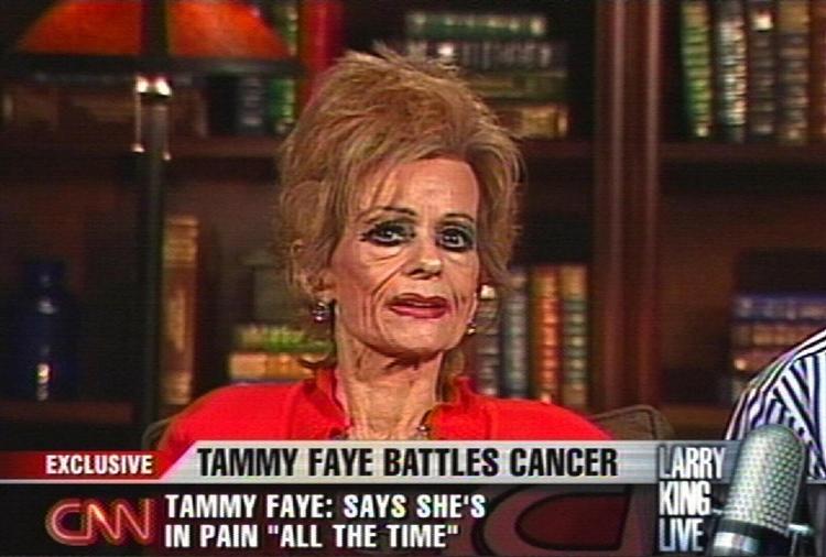 »Når jeg forlader denne Jord kommer jeg direkte i himlen, fordi jeg elsker Herren«, bekendtgjorde Tammy Faye Bakker Messner, da hun fornylig var gæst hos Larry King på CNN. 