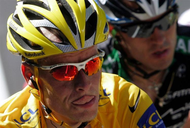 Michael Rasmussen under dagens etape, som han vandt i stor stil. 