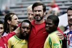 Den tidligere Manchster United-stjerne Eric Cantona er på besøg ved VM for hjemløse i København, 
