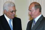 Den palæstinensiske præsident Mahmoud Abbas får ubetinget støtte af sin russiske kollega Vladimir Putin. 