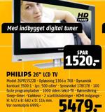 bilka philips fladskærms tv 26 tommer spar 1520 kr