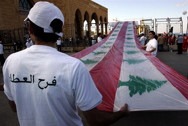 Fra en regeringskritisk demonstration i Beirut tidligere i år 