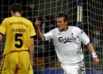 Fra tiden i FCK - her et mål mod Horsens. 