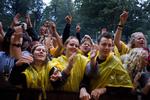 Også sidste år var der regn på Skanderborg Festival - her ses et regnvådt publikum til Kashmir. 